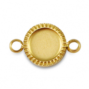 Ciondolo Pietra di Nascita con castone in acciaio inossidabile per SS16 fondo piatto oro