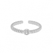 Anelli in acciaio inossidabile cristallo argento