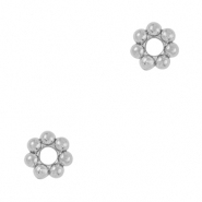 Perline in acciaio inossidabile anello separatore Bali 4mm argento