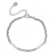 Bracciali in acciaio inossidabile argento-bianco