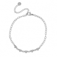 Bracciali in acciaio inossidabile cuori argento