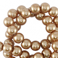 Perline di vetro con effetto perlato 4mm talpa marrone