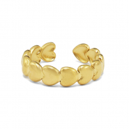 Anelli in acciaio inossidabile cuore oro