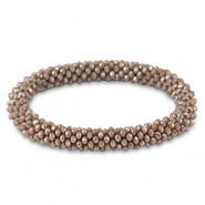 Bracciali con perline sfaccettate malva viola