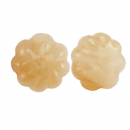 Perline in pietra naturale Quarzo Avventurina fiore arancione rame