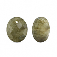 Ciondoli in pietra naturale Vetro ovale Light gray