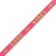 Nastro con testo "good vibes" neon rosa-verde