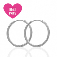 Orecchini in acciaio inossidabile a cercio 17mm argento