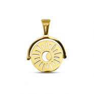 Ciondoli in acciaio inossidabile sole rotante oro