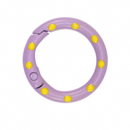 Componenti colorati anello bris&eacute; portachiavi viola-giallo