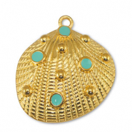 Ciondoli di metallo DQ conchiglia veraman blu-oro (privo di nichel)