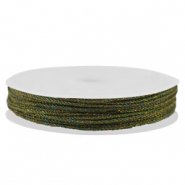 Coda di topo intrecciato 1mm verde scuro-multicolore metallico