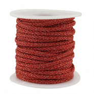 Cordoncino intrecciato alla moda 3.5mm rosso-argento