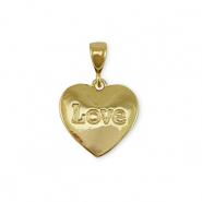 Metallo TQ in ottone ciondolo cuore "love" oro