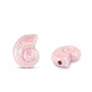 Perline di ceramica greca DQ conchiglia rosa bebé