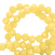 Perline sfaccettate 6x4 mm rondella giallo solare - effetto perlato