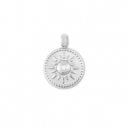 Ciondoli in acciaio inossidabile rotondo con sole argento