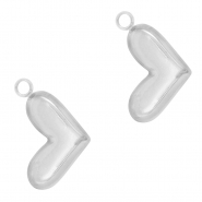 Ciondoli in acciaio inossidabile cuore argento