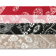 Set di 4 bandane Rrosso-rosa chiaro-nero-marrone taupe