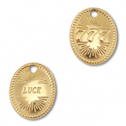 BY31® Ciondolo in acciaio inossidabile numeri angelici 777 / luck oro