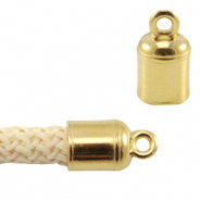 Terminali di metallo DQ con anellino per cordoncino 5mm oro