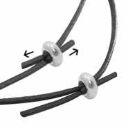 Chiusura con perline scorrevoli di metallo DQ 8x4 mm argento antico (privo di nichel)