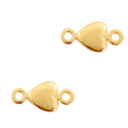 Ciondoli di metallo DQ distanziatore a forma di cuore oro (privo di nichel)