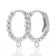 Monachelle tonde chiuse a molla di metallo DQ con anellino argento antico (privo di nichel)