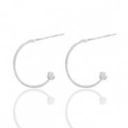 Componenti di metallo DQ orecchini a cerchio 16mm argento antico (privo di nichel)