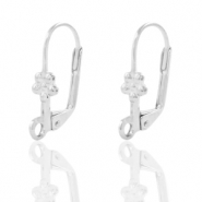 Componenti di metallo DQ monachelle tonde chiuse a molla con fiore argento antico (privo di nichel)