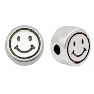 Perline di metallo DQ smiley 7mm argento antico (privo di nichel)