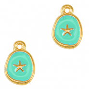 Ciondoli di metallo DQ stella marina oro-blu veraman (privo di nichel)