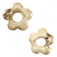 Perline di ceramica greca DQ fiore grigio beige