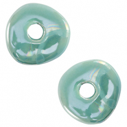 Perline di ceramica greca DQ donut turchese