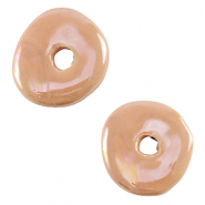 Perline di ceramica greca DQ donut rosa pallido
