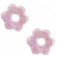 Perline di ceramica greca DQ fiore viola lavanda