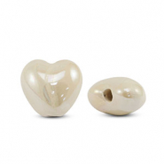 Perline di ceramica greca DQ cuore biancastro
