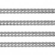 Componenti in acciaio inossidabile catena a rolò grumetta piatto argento