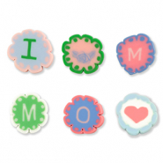 Perline di polimero "I love mom" multicolore chiaro