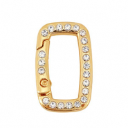 Componenti colorati anello bris&eacute; portachiavi rettangolo oro