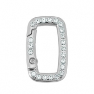 Componenti colorati anello bris&eacute; portachiavi rettangolo argento