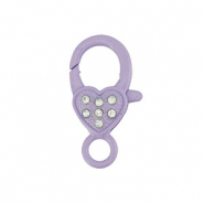 Componenti colorati chiusura moschettone cuore viola