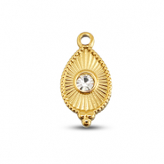 BY31&reg; Ciondoli in acciaio inossidabile goccia oro-cristallo