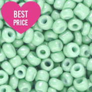 Perline di vetro rocailles 8/0 (3 mm) verde bocciolo di primavera