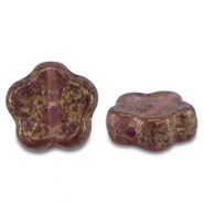 Perline Rep. Ceca sunset flower 10mm trasparente viola-oro