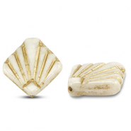 Perline Rep. Ceca diafan 17mm biancastro-oro