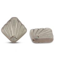 Perline Rep. Ceca diafan 17mm trasparente grigio beige AB-argento