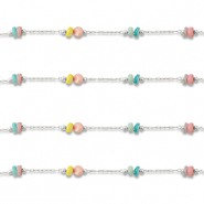 Componenti in acciaio inossidabile catena a rol&ograve; a dischetto argento-multicolore