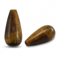 Perline in pietra naturale Occhio di tigre goccia marrone dorato