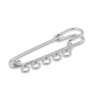 Componenti di metallo spilla decorativa con 5 anellini argento